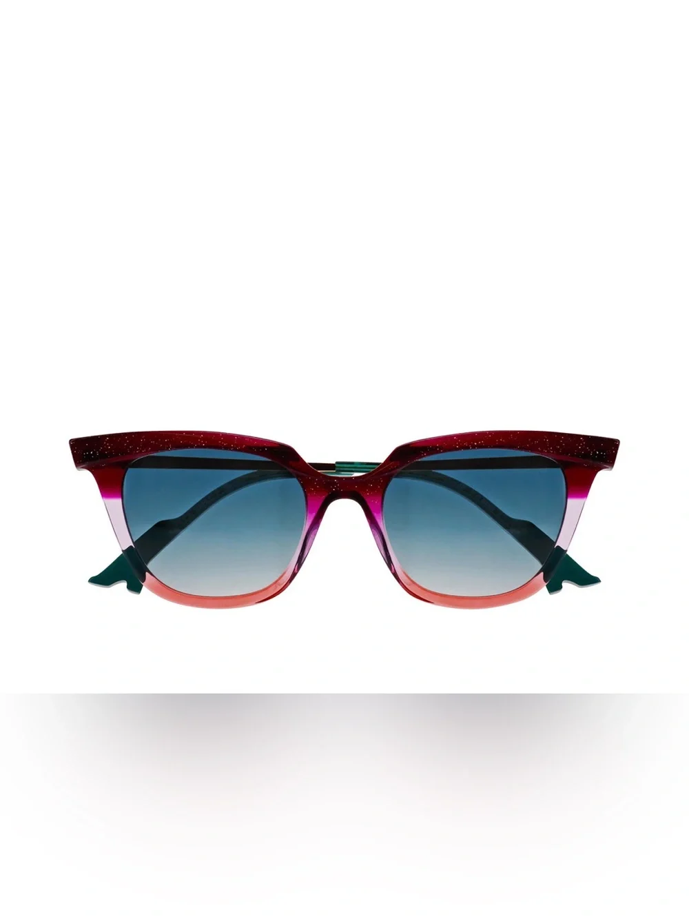 58. NEW FACE A FACE Gradient Pink-Red Cat-Eye Sunglasses with Blue Lenses